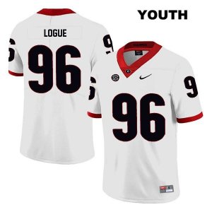Youth Georgia Bulldogs NCAA #96 Zion Logue Nike Stitched White Legend Authentic College Football Jersey UBH1754FL